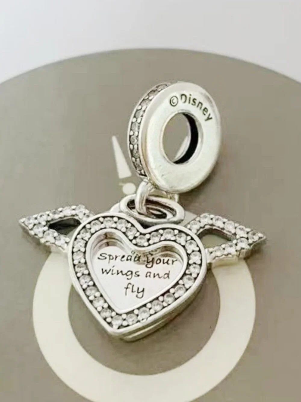 Pandora Heart and Angel Wings Dangle Charm